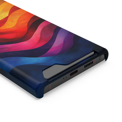 Colorful IPhone & Samsung Magsafe® Case with Credit Card Holder - Vibrant Wave Design for Style and Convenience