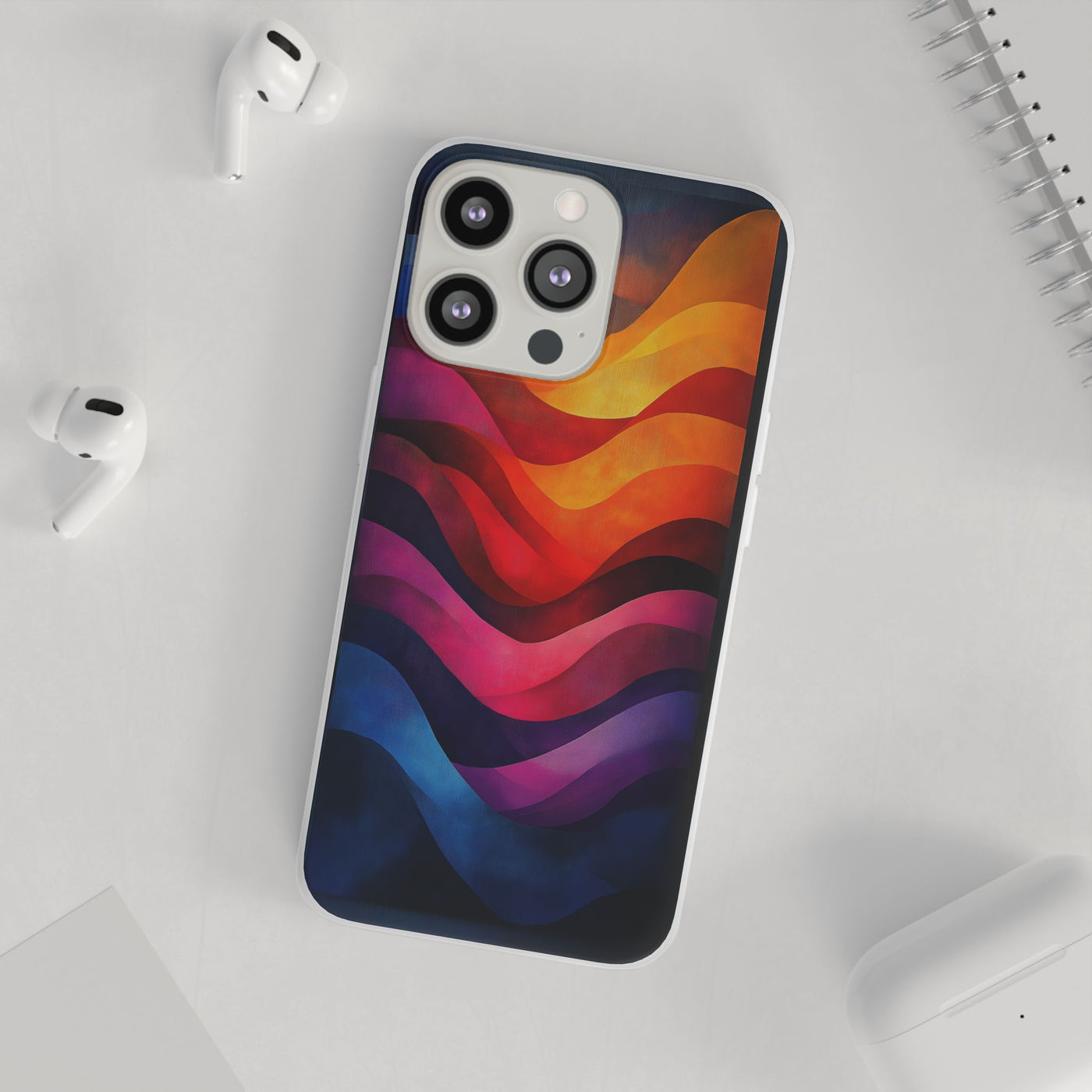 Abstract Waves IPhone & Samsung Flexi Case - Colorful Protective Phone Cover for Art Lovers