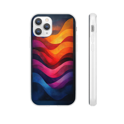 Abstract Waves IPhone & Samsung Flexi Case - Colorful Protective Phone Cover for Art Lovers