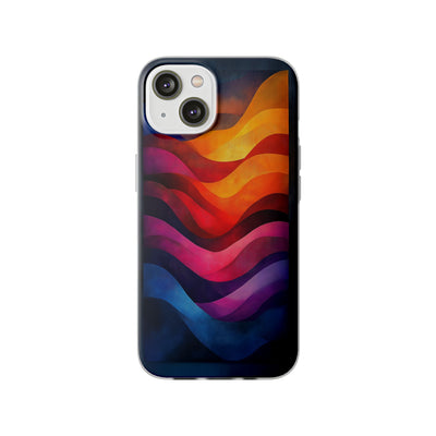 Abstract Waves IPhone & Samsung Flexi Case - Colorful Protective Phone Cover for Art Lovers