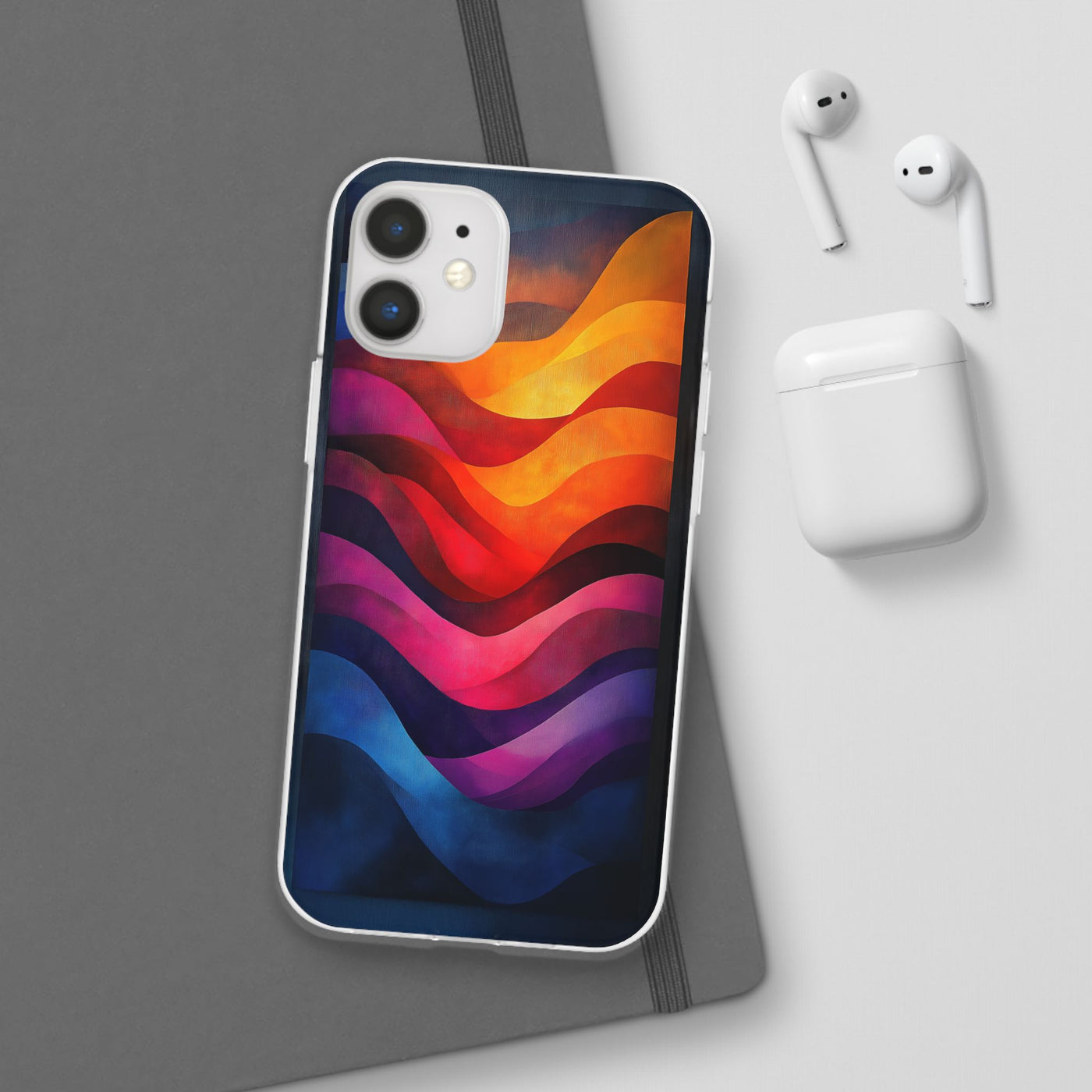 Abstract Waves IPhone & Samsung Flexi Case - Colorful Protective Phone Cover for Art Lovers