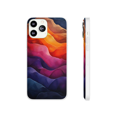 Vibrant Abstract IPhone & Samsung Flexi Case - Colorful Wave Design for Phone Protection