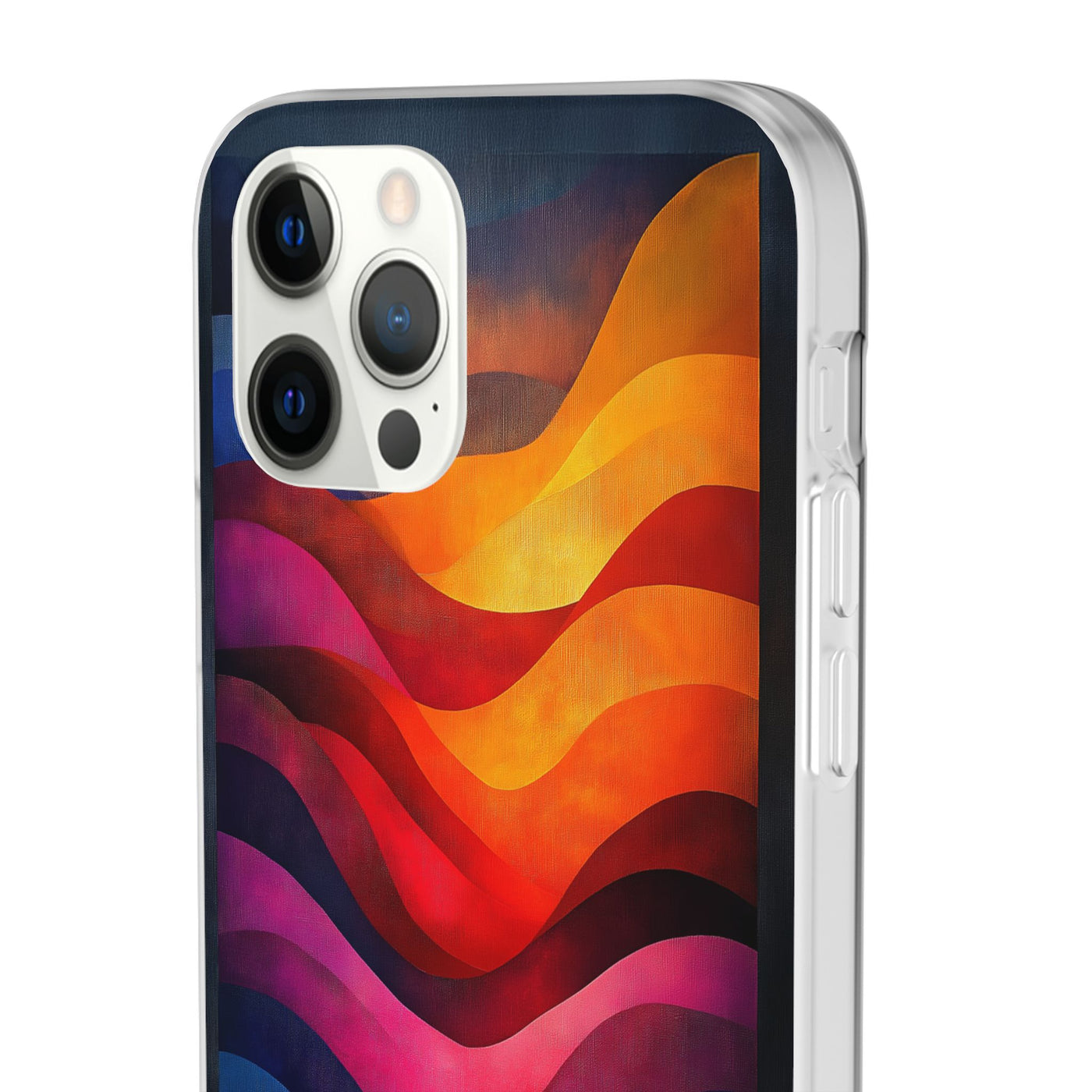 Abstract Waves IPhone & Samsung Flexi Case - Colorful Protective Phone Cover for Art Lovers