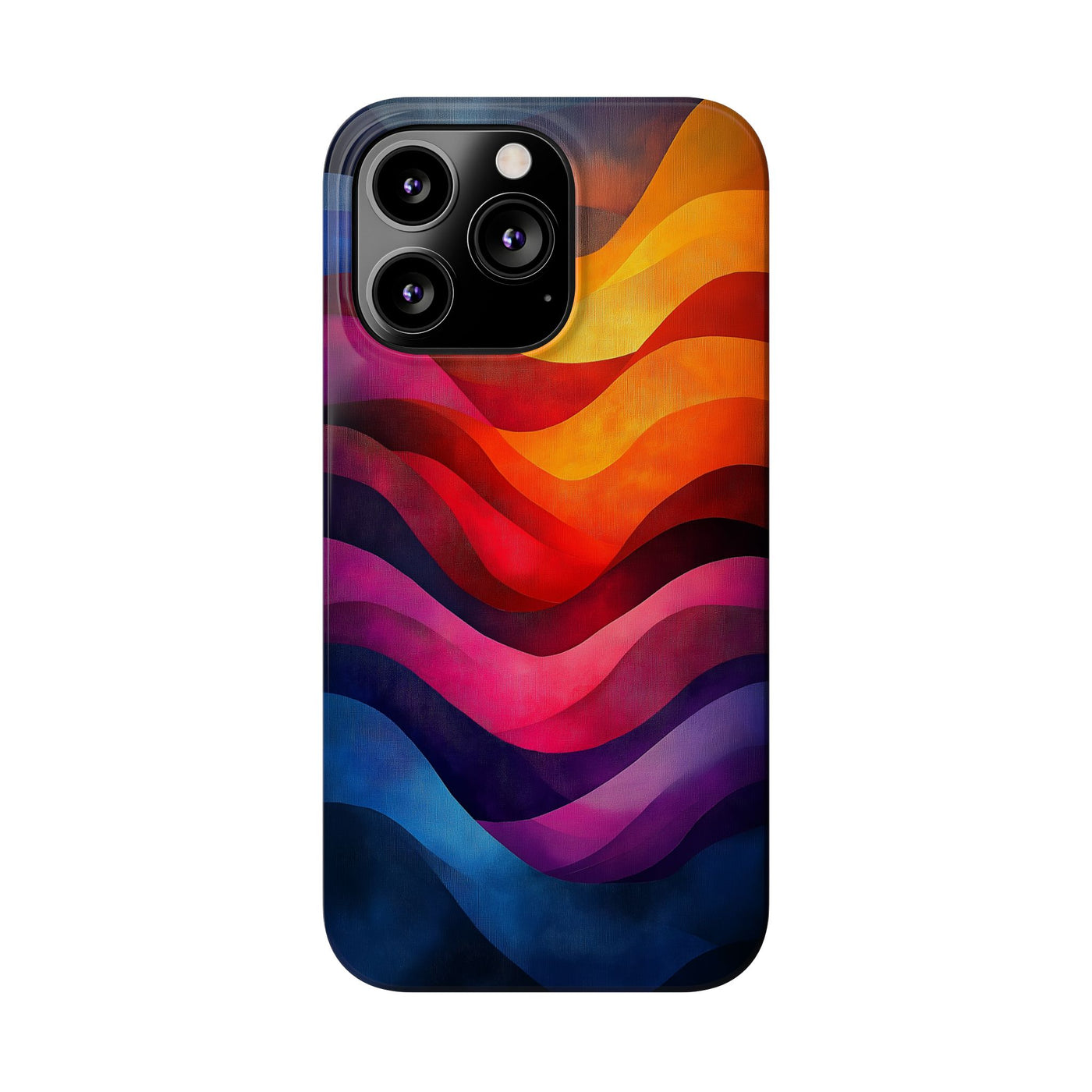 Vibrant Waves Slim IPhone Case - Colorful Abstract Design for Trendy Style