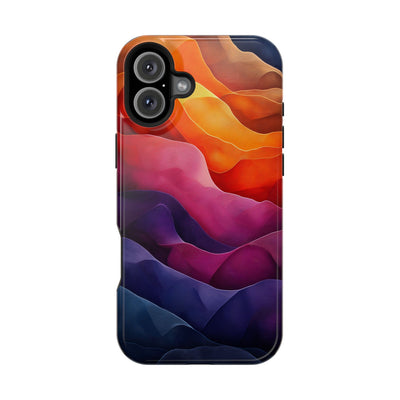 Vibrant Abstract MagSafe® Tough Case for iPhone - Colorful Mountain Wave Design