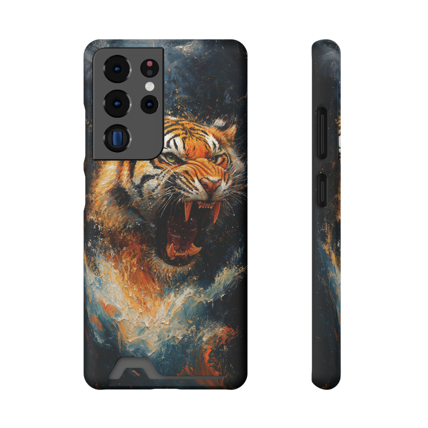 Fierce Tiger IPhone & Samsung Magsafe® Case with Credit Card Holder | Durable, Stylish Design for Animal Lovers