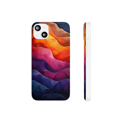 Vibrant Abstract IPhone & Samsung Flexi Case - Colorful Wave Design for Phone Protection