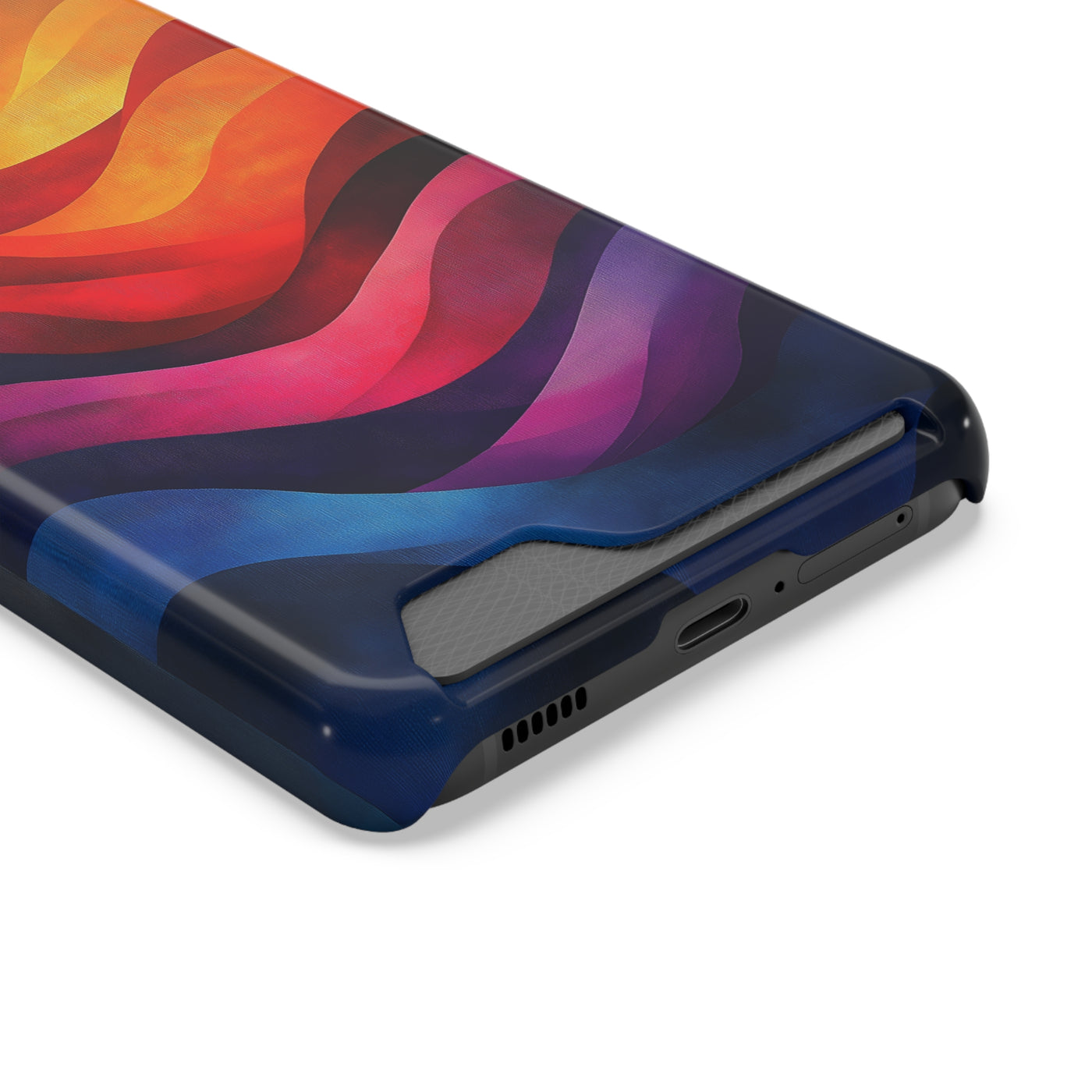 Colorful IPhone & Samsung Magsafe® Case with Credit Card Holder - Vibrant Wave Design for Style and Convenience