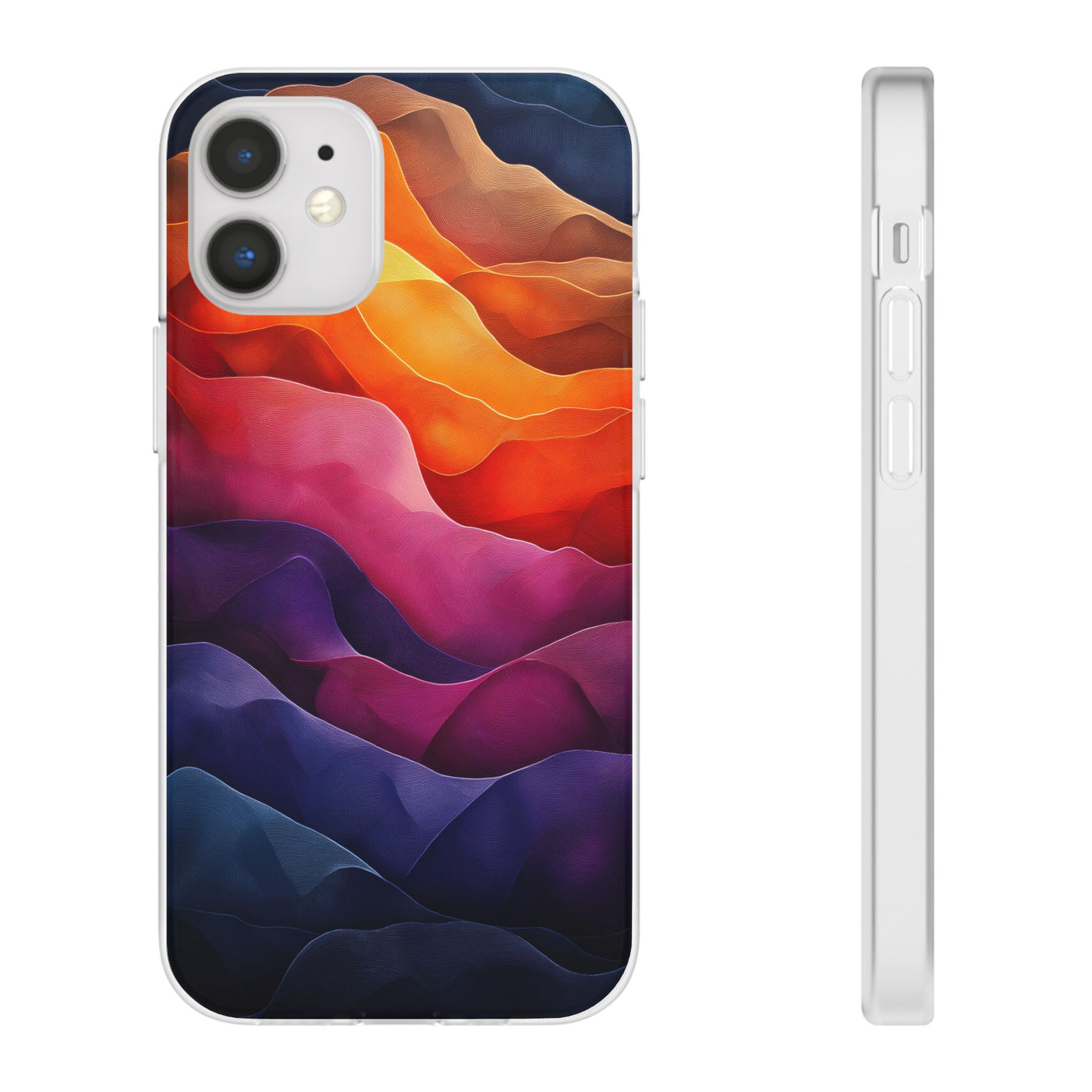 Vibrant Abstract IPhone & Samsung Flexi Case - Colorful Wave Design for Phone Protection