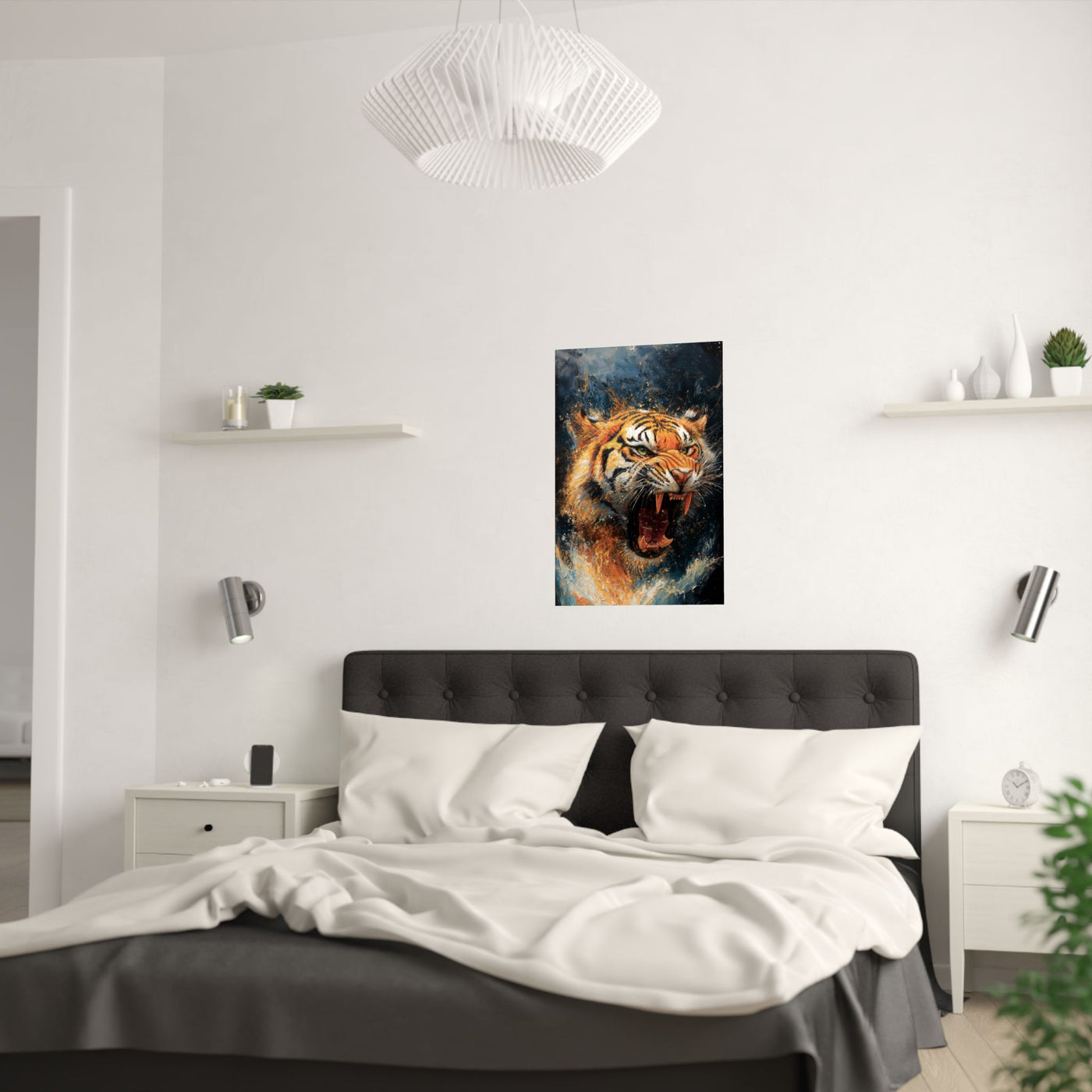 Fierce Tiger Satin Poster - 210gsm Wall Art for Animal Lovers