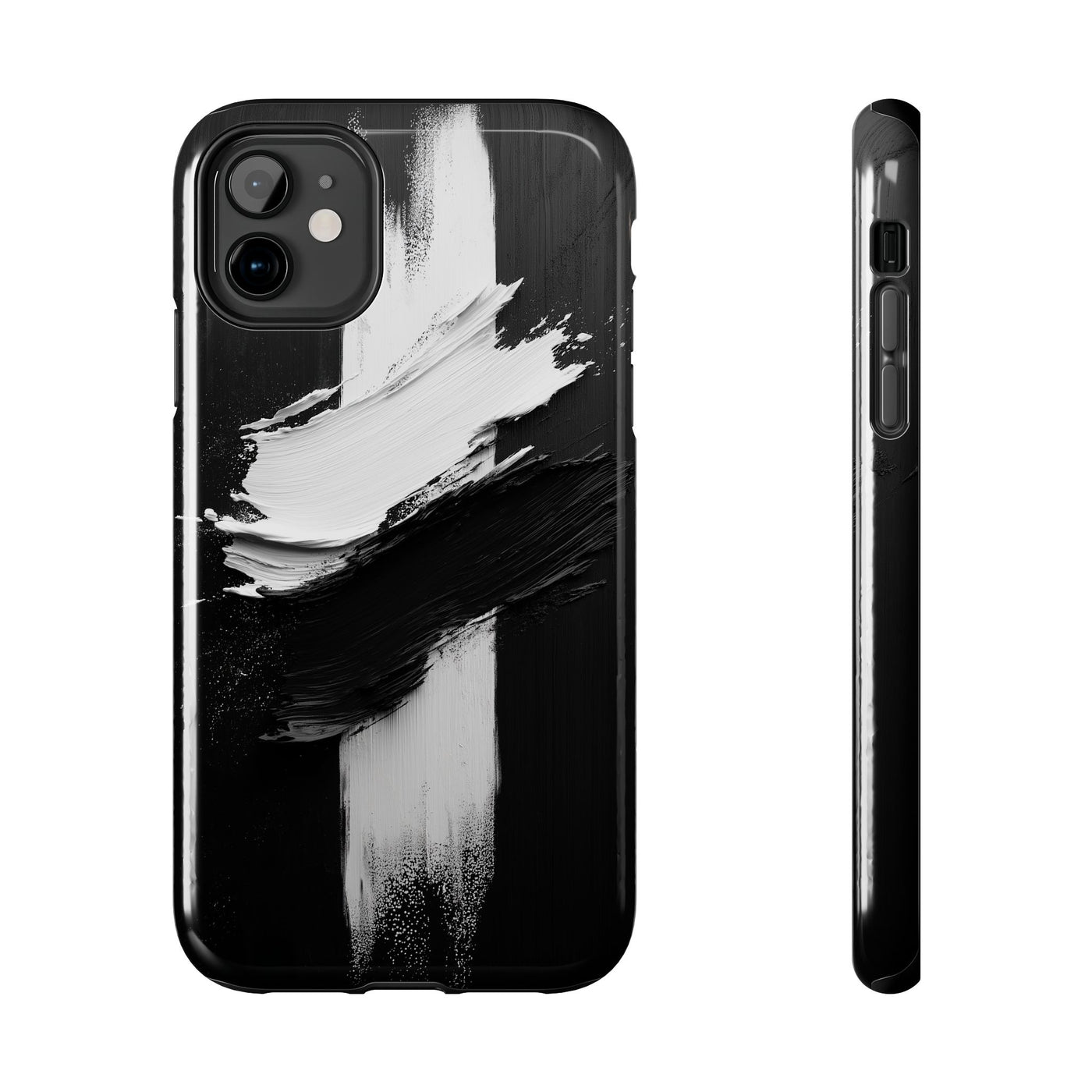 Abstract Black and White Tough IPhone & Samsung Case - Stylish Protection for Your Device