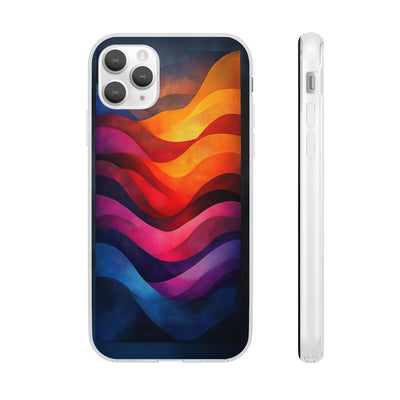 Abstract Waves IPhone & Samsung Flexi Case - Colorful Protective Phone Cover for Art Lovers