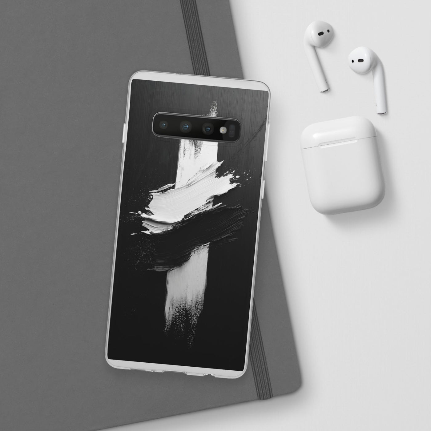 Modern Artistic IPhone & Samsung Flexi Case | Stylish Black & White Phone Cover