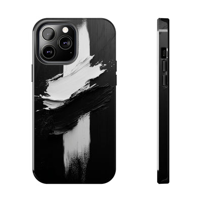 Abstract Black and White Tough IPhone & Samsung Case - Stylish Protection for Your Device