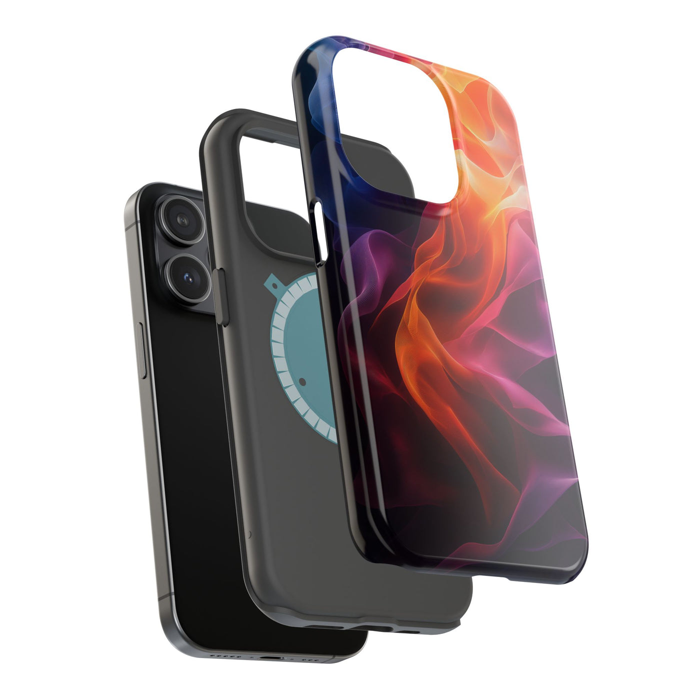 Vibrant MagSafe® Tough Case for iPhone - Abstract Flame Design, Durable & Stylish Protection