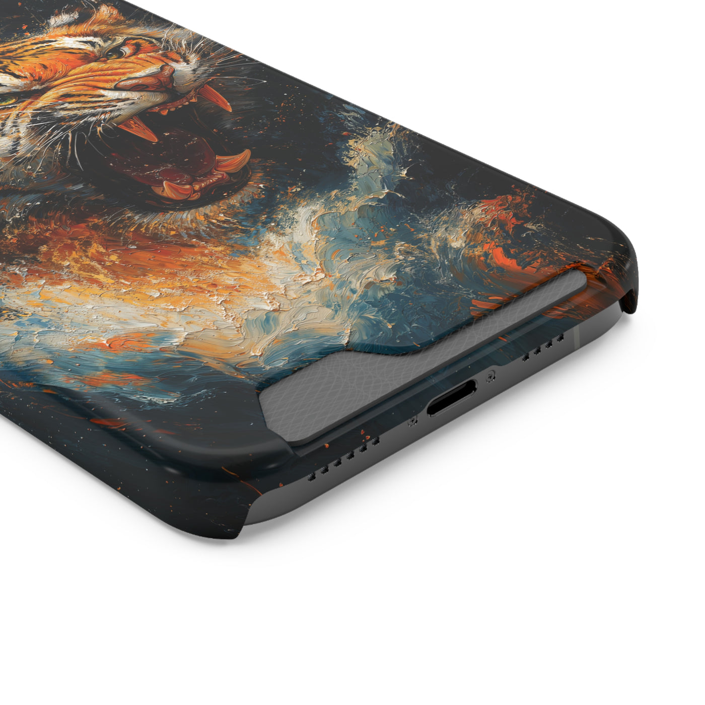 Fierce Tiger IPhone & Samsung Magsafe® Case with Credit Card Holder | Durable, Stylish Design for Animal Lovers