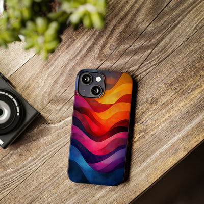 Vibrant Waves Slim IPhone Case - Colorful Abstract Design for Trendy Style