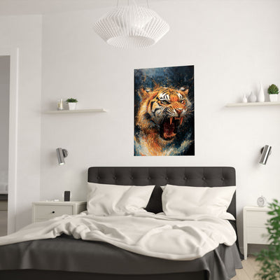 Fierce Tiger Satin Poster - 210gsm Wall Art for Animal Lovers