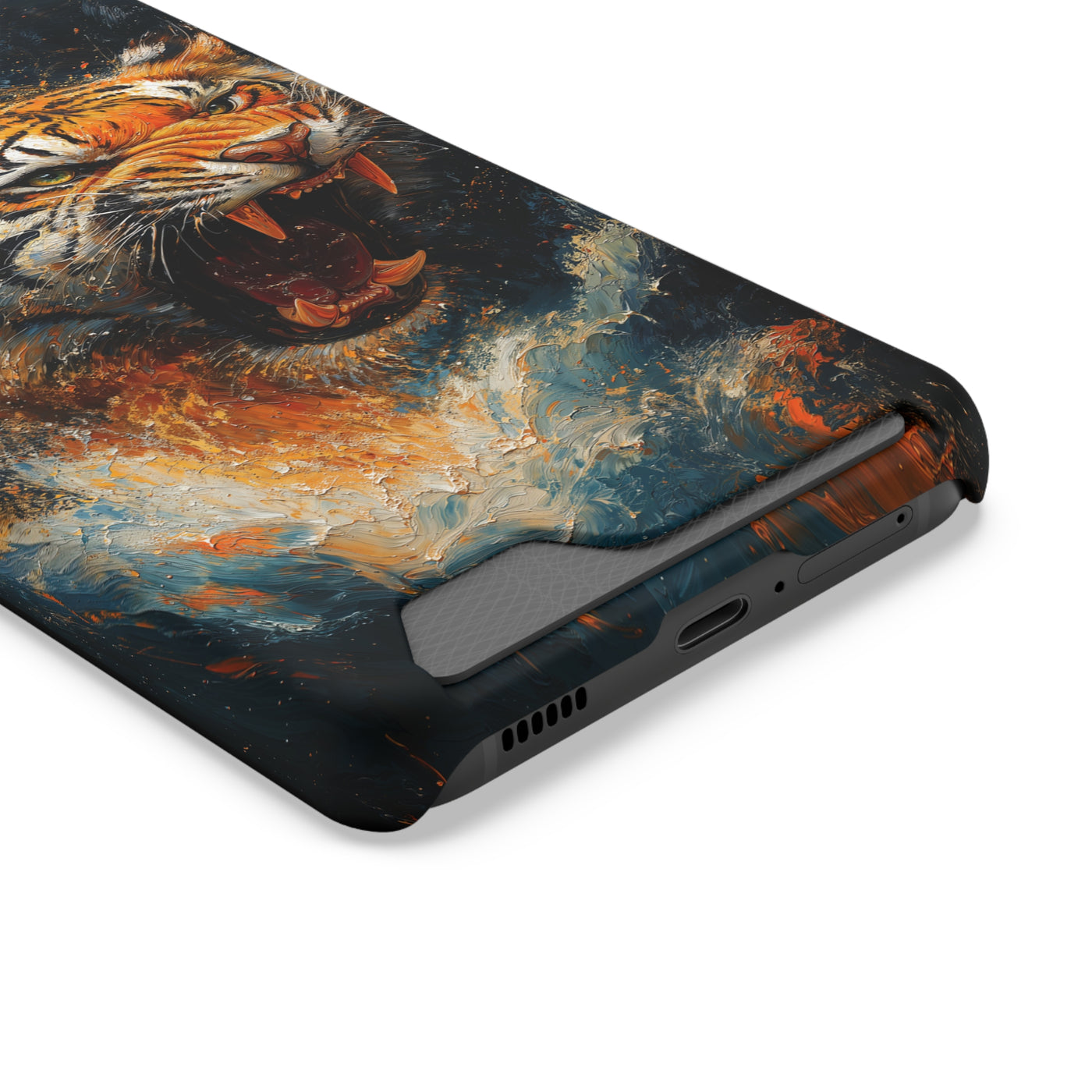 Fierce Tiger IPhone & Samsung Magsafe® Case with Credit Card Holder | Durable, Stylish Design for Animal Lovers