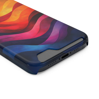 Colorful IPhone & Samsung Magsafe® Case with Credit Card Holder - Vibrant Wave Design for Style and Convenience