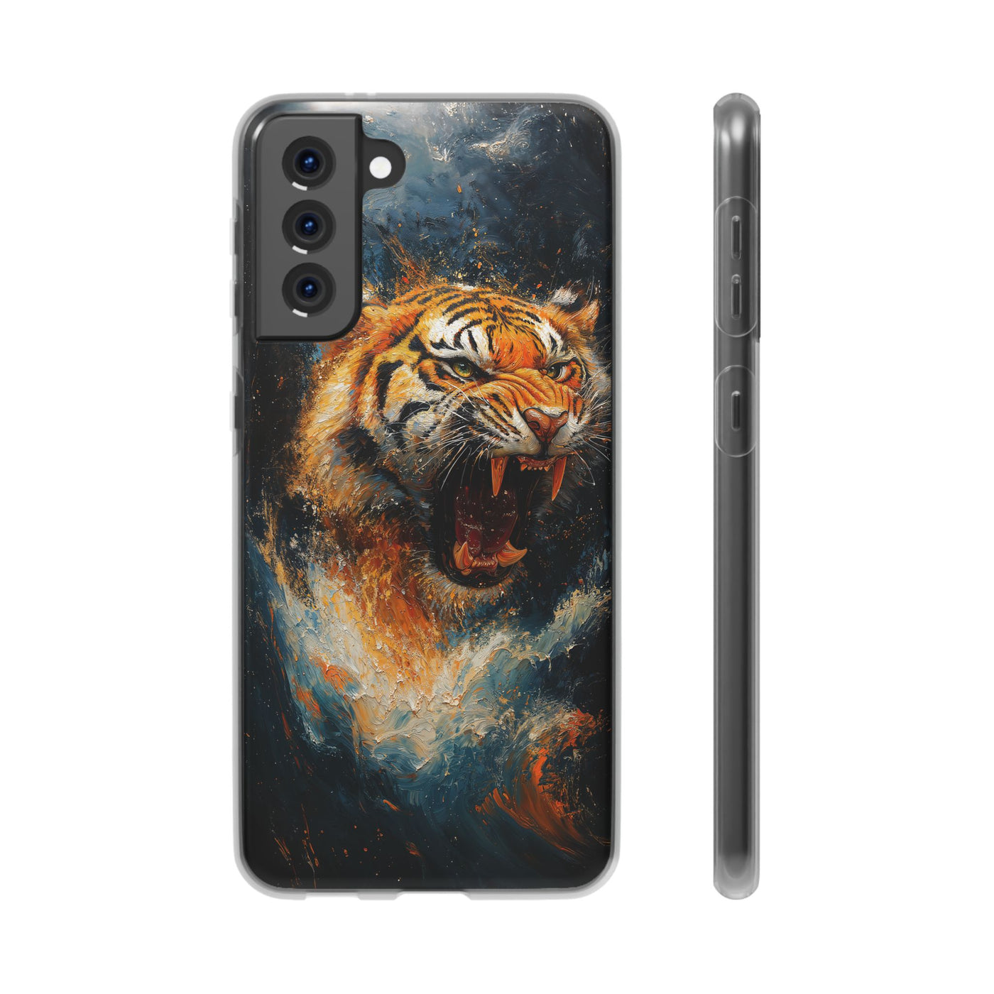 Fierce Tiger IPhone & Samsung Flexi Case - Durable Protection for Animal Lovers