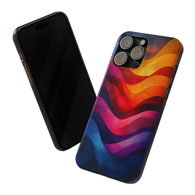 Vibrant Waves Slim IPhone Case - Colorful Abstract Design for Trendy Style