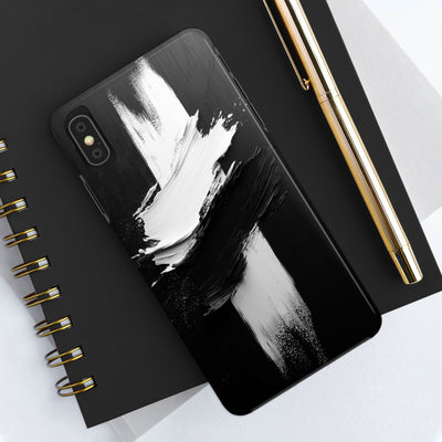 Abstract Black and White Tough IPhone & Samsung Case - Stylish Protection for Your Device