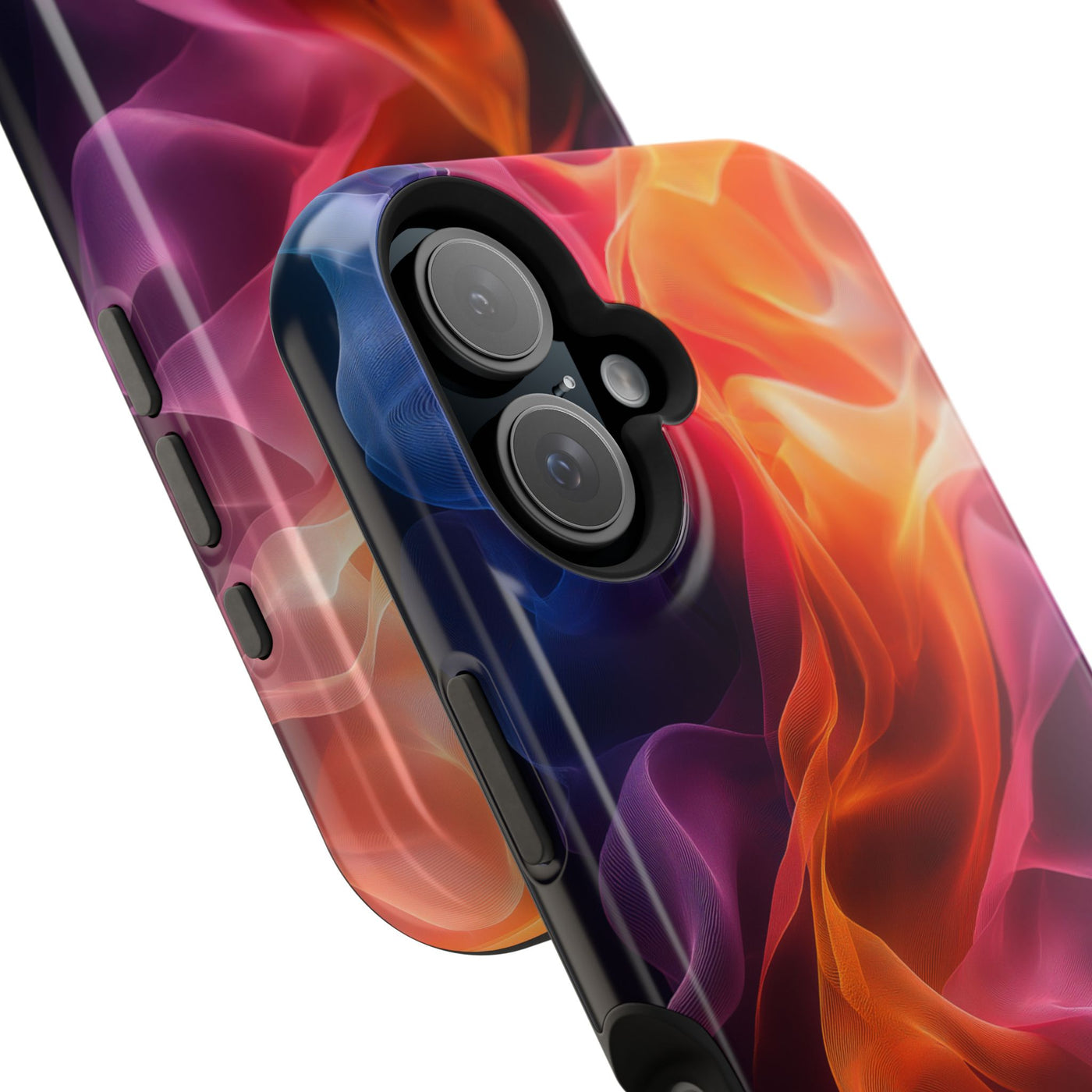 Vibrant MagSafe® Tough Case for iPhone - Abstract Flame Design, Durable & Stylish Protection