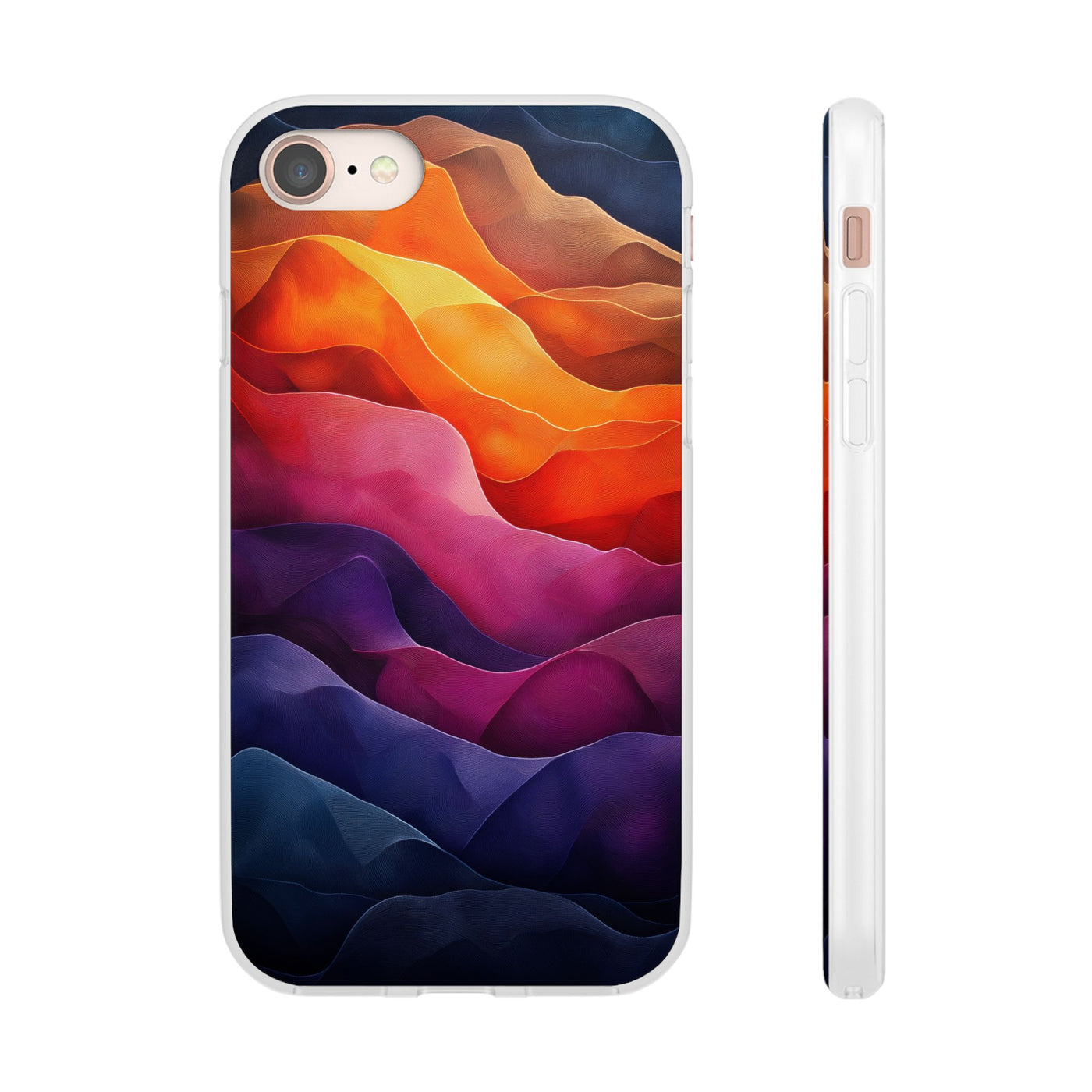 Vibrant Abstract IPhone & Samsung Flexi Case - Colorful Wave Design for Phone Protection