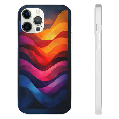 Abstract Waves IPhone & Samsung Flexi Case - Colorful Protective Phone Cover for Art Lovers