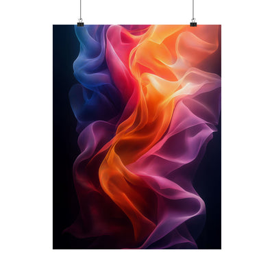 Vibrant Satin Print Poster - Colorful Abstract Wall Art