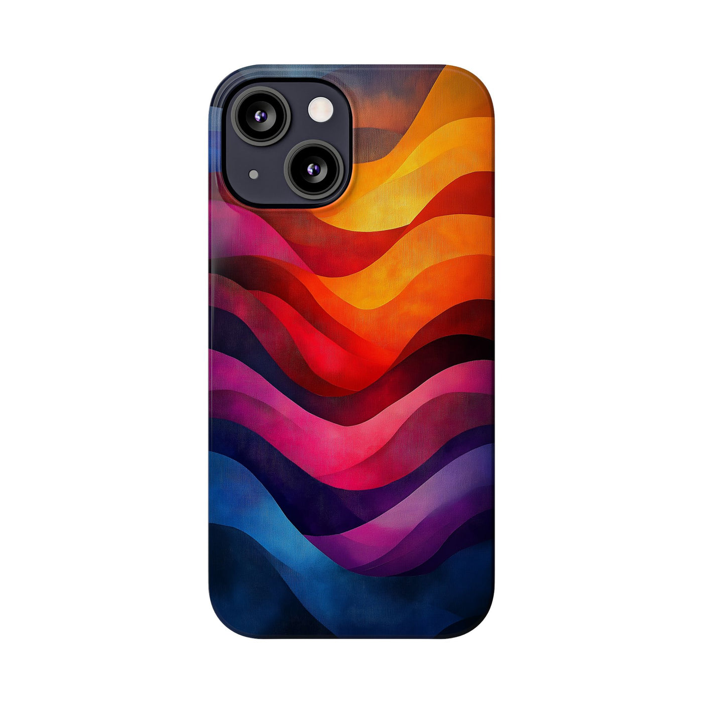 Vibrant Waves Slim IPhone Case - Colorful Abstract Design for Trendy Style