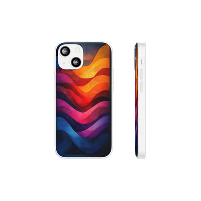 Abstract Waves IPhone & Samsung Flexi Case - Colorful Protective Phone Cover for Art Lovers