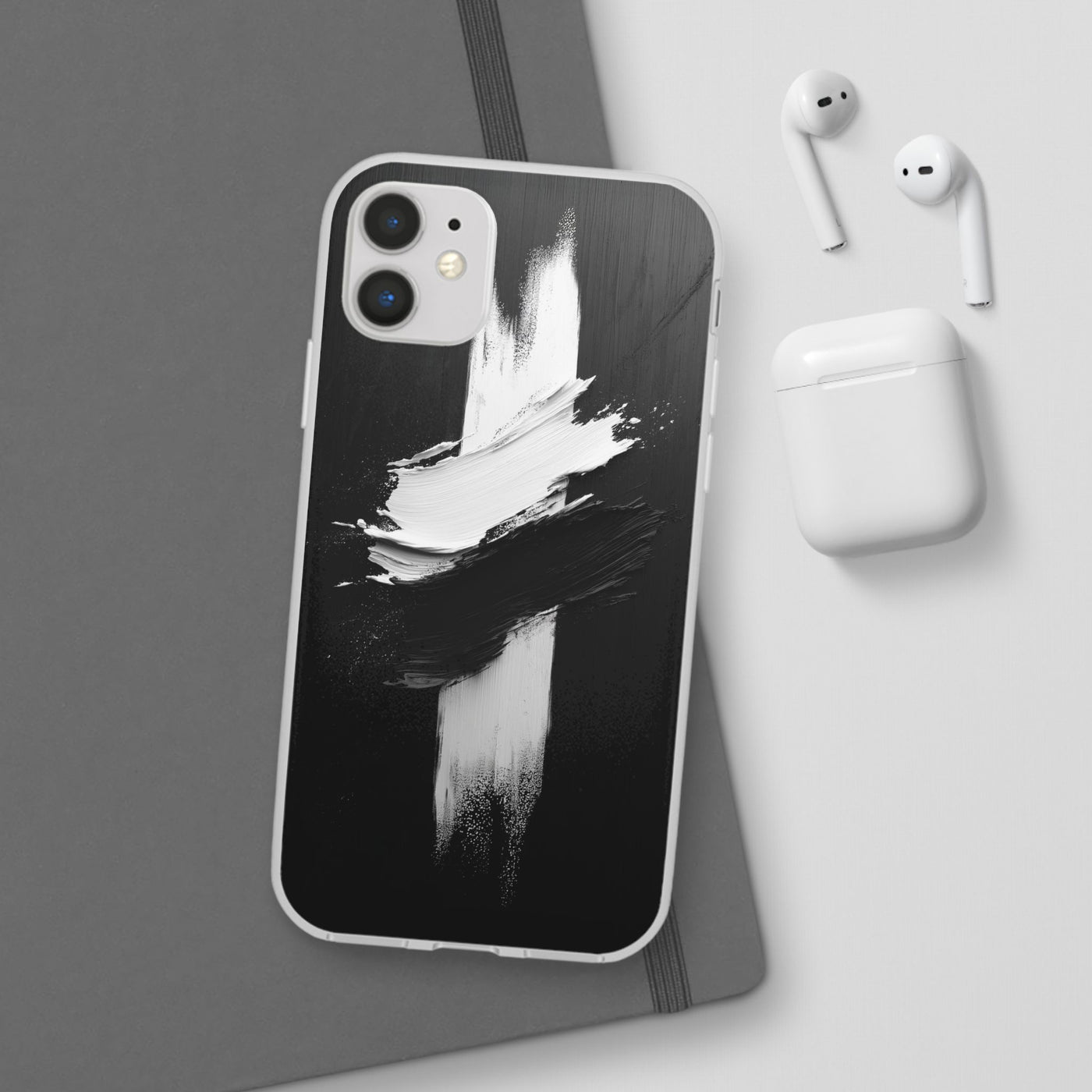 Modern Artistic IPhone & Samsung Flexi Case | Stylish Black & White Phone Cover