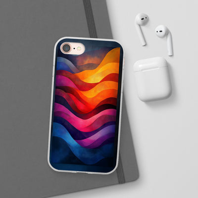 Abstract Waves IPhone & Samsung Flexi Case - Colorful Protective Phone Cover for Art Lovers