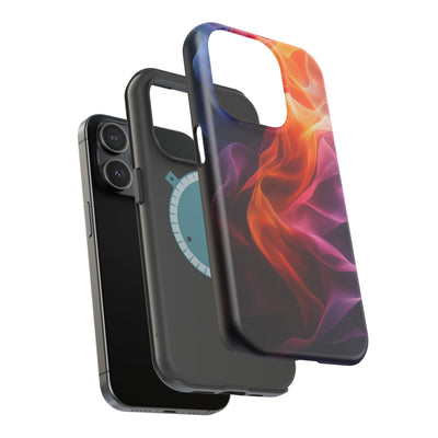 Vibrant MagSafe® Tough Case for iPhone - Abstract Flame Design, Durable & Stylish Protection