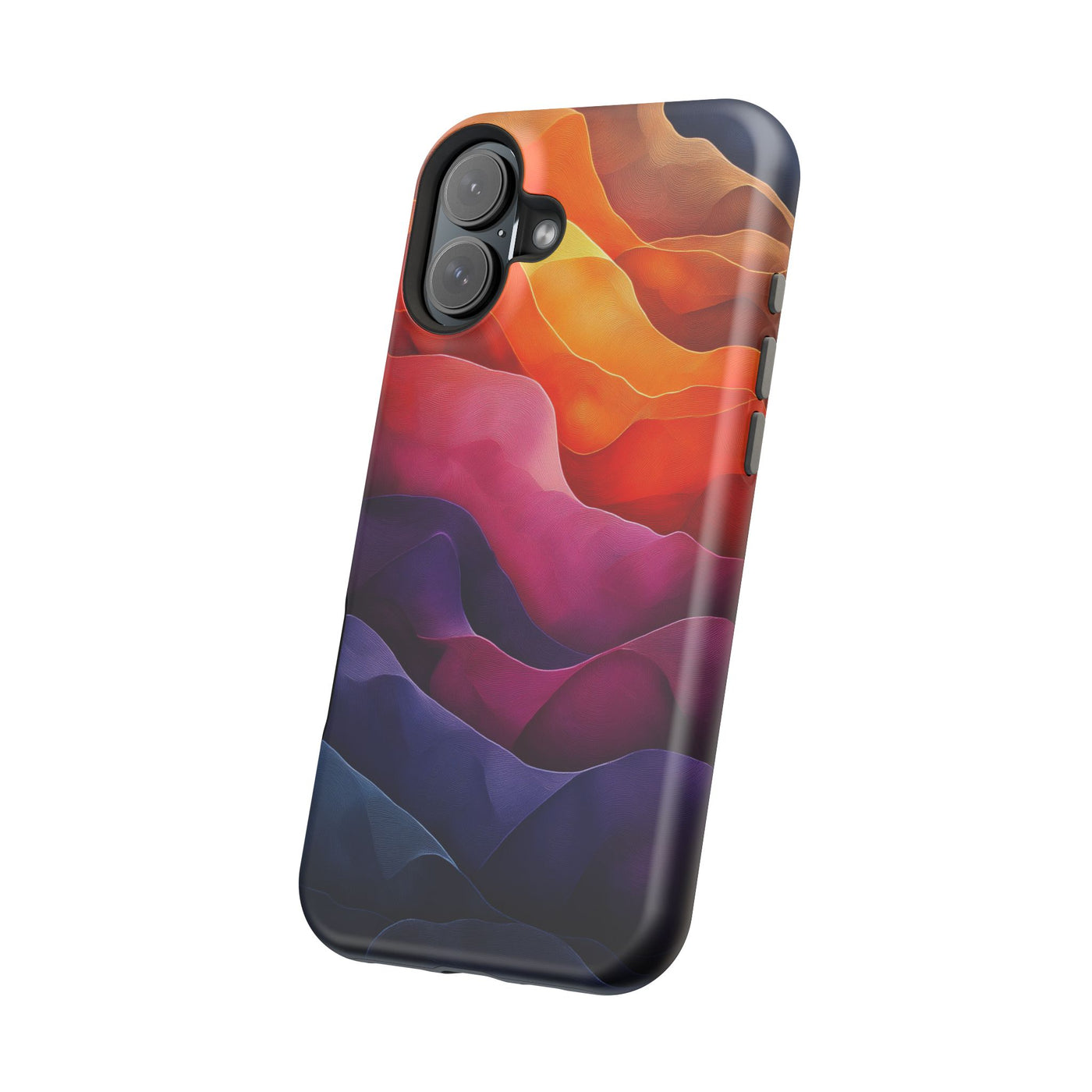 Vibrant Abstract MagSafe® Tough Case for iPhone - Colorful Mountain Wave Design