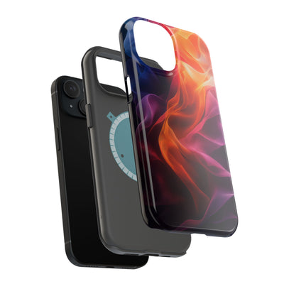 Vibrant MagSafe® Tough Case for iPhone - Abstract Flame Design, Durable & Stylish Protection