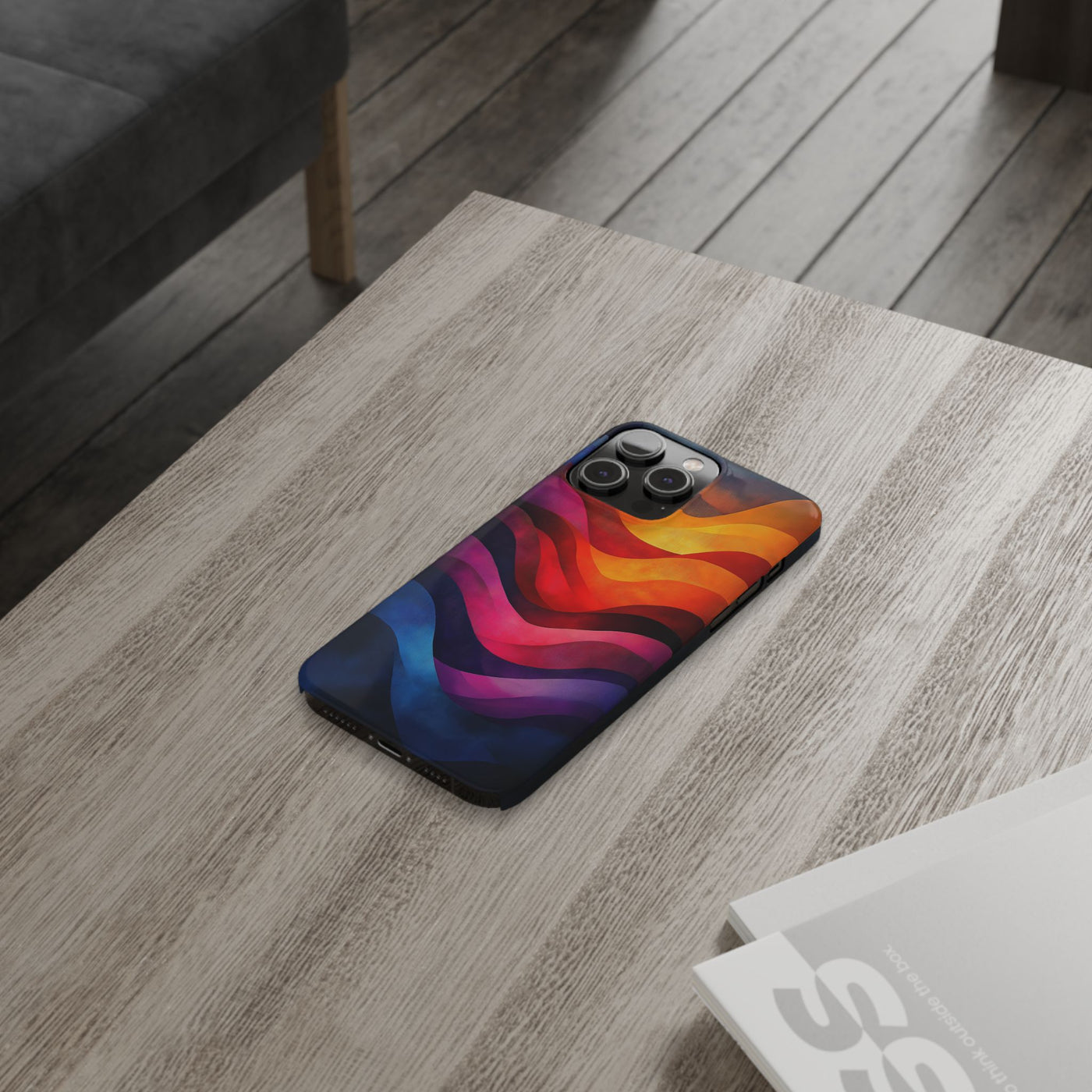 Vibrant Waves Slim IPhone Case - Colorful Abstract Design for Trendy Style