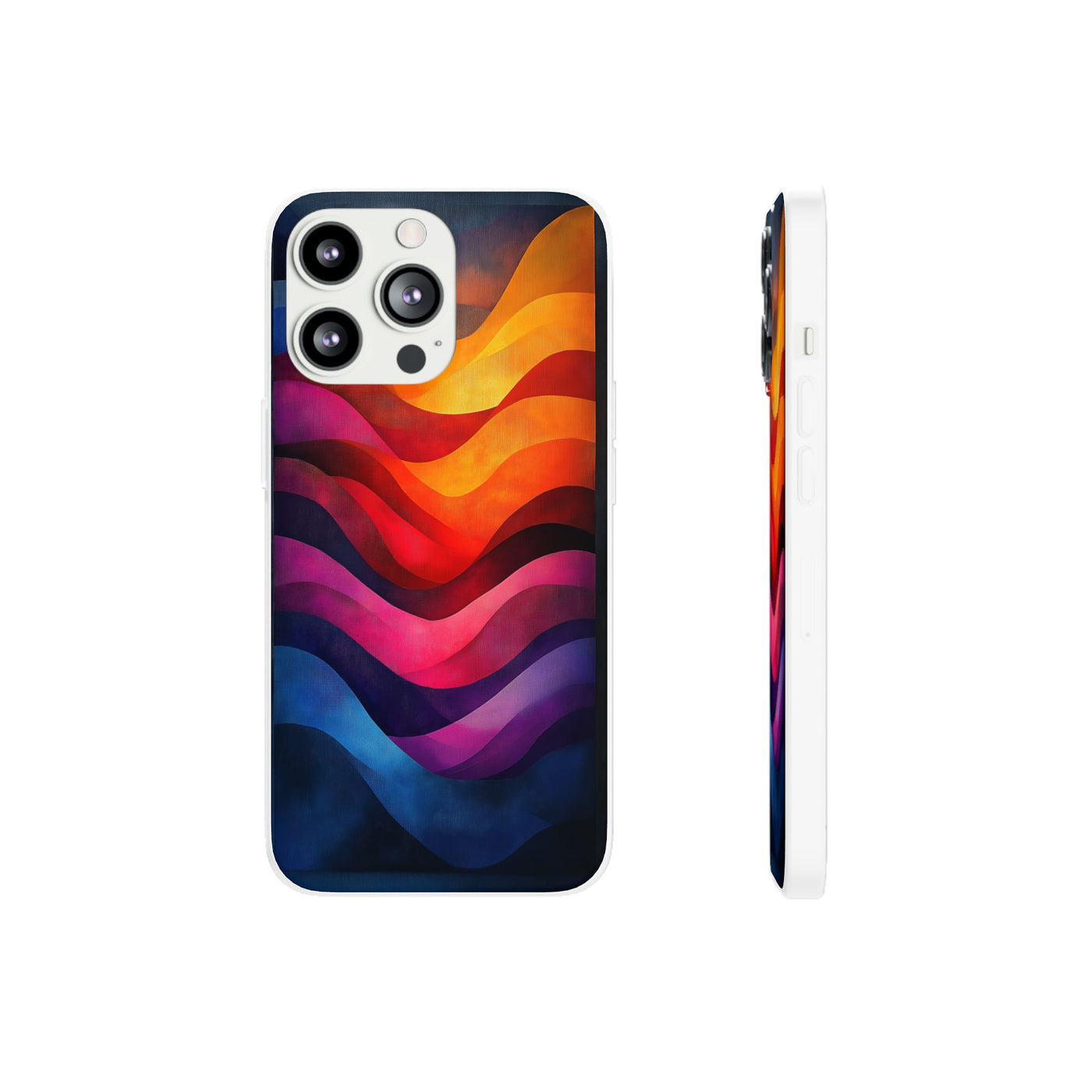 Abstract Waves IPhone & Samsung Flexi Case - Colorful Protective Phone Cover for Art Lovers