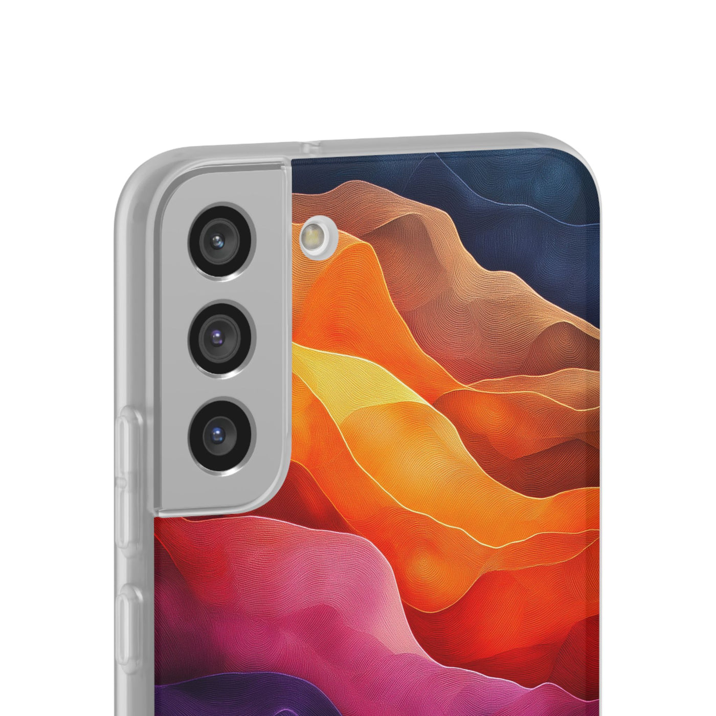 Vibrant Abstract IPhone & Samsung Flexi Case - Colorful Wave Design for Phone Protection