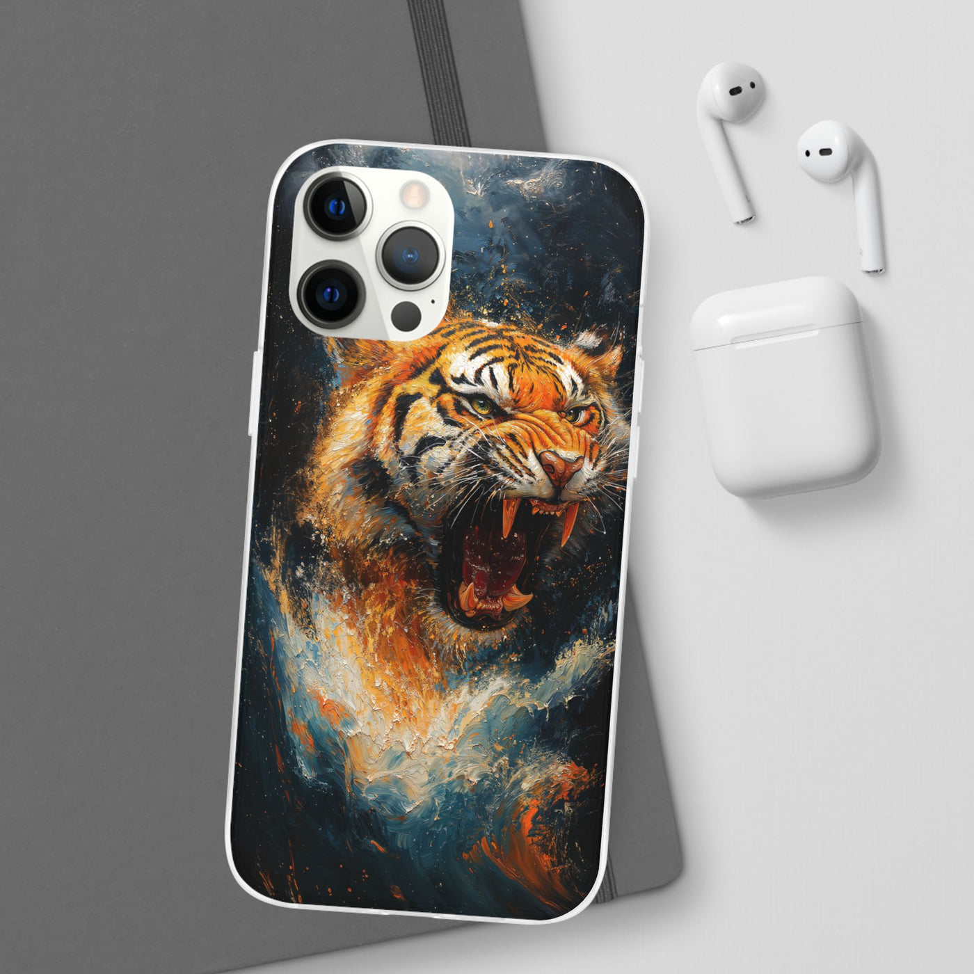 Fierce Tiger IPhone & Samsung Flexi Case - Durable Protection for Animal Lovers