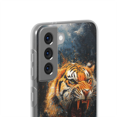 Fierce Tiger IPhone & Samsung Flexi Case - Durable Protection for Animal Lovers