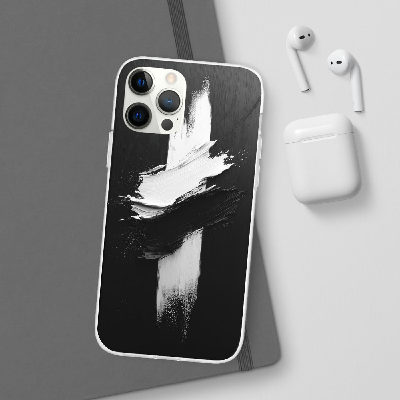 Modern Artistic IPhone & Samsung Flexi Case | Stylish Black & White Phone Cover