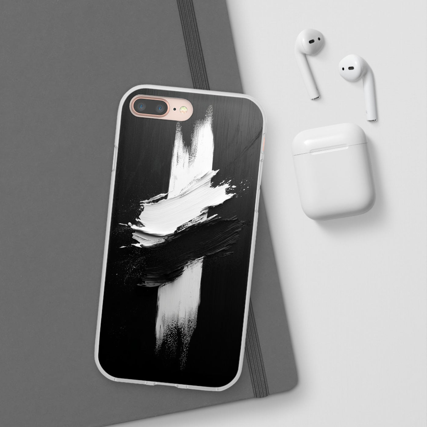 Modern Artistic IPhone & Samsung Flexi Case | Stylish Black & White Phone Cover