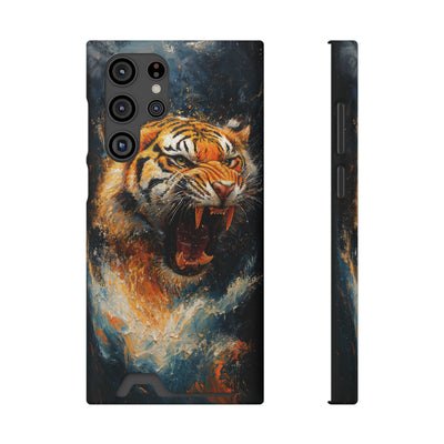 Fierce Tiger IPhone & Samsung Magsafe® Case with Credit Card Holder | Durable, Stylish Design for Animal Lovers