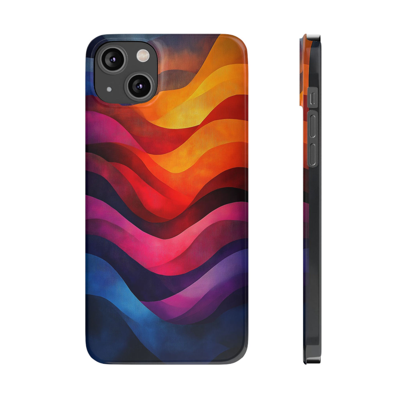 Vibrant Waves Slim IPhone Case - Colorful Abstract Design for Trendy Style