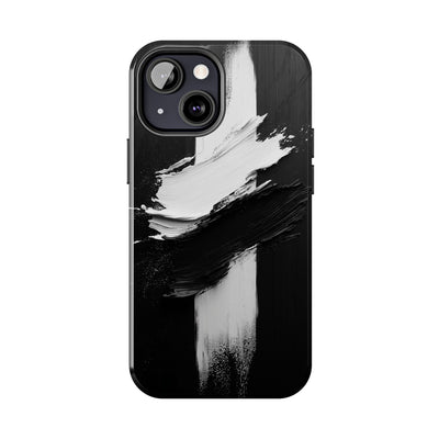 Abstract Black and White Tough IPhone & Samsung Case - Stylish Protection for Your Device