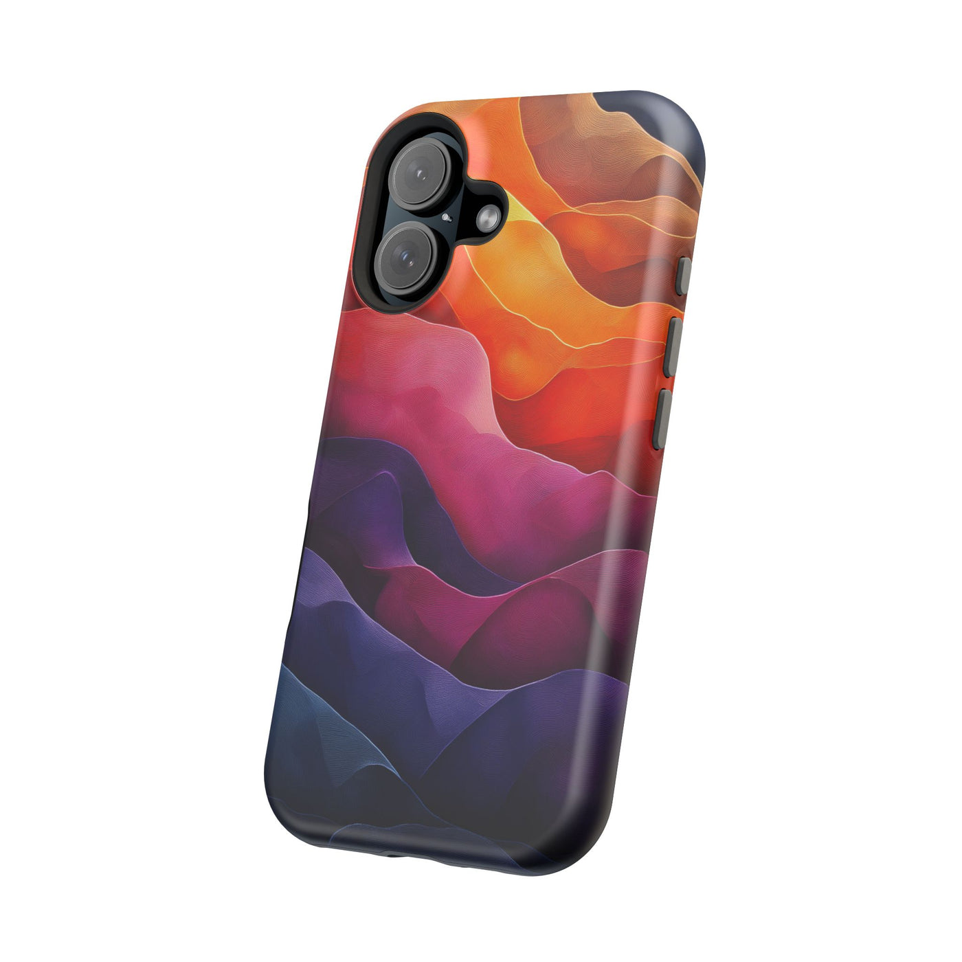 Vibrant Abstract MagSafe® Tough Case for iPhone - Colorful Mountain Wave Design