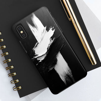 Abstract Black and White Tough IPhone & Samsung Case - Stylish Protection for Your Device